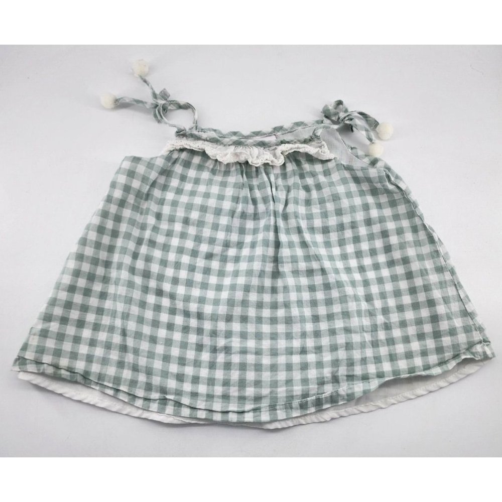 Tommy Bahama Toddler Girls Sleeveless Swing Tank Top Lined Green Plaid Size 2T